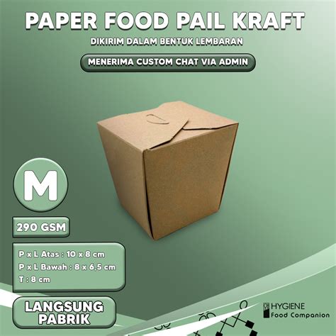 Jual Food Pail Medium Paper Rice Box Paper Food Tray Laminasi