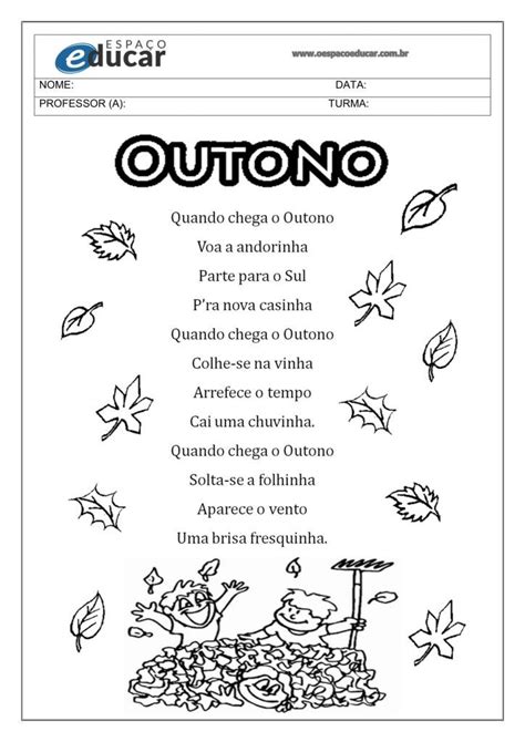 Educação Infantil Atividades para celebrar o início do Outono Espaço