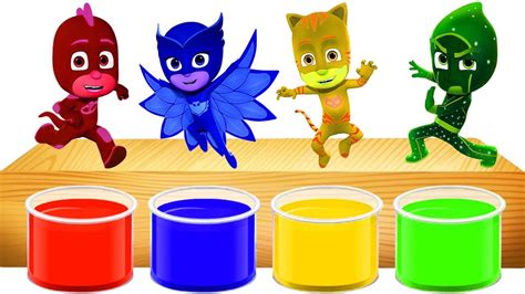 Pj Masks Bathing Colors Fun For Kids With Catboy Gekko Owlette Learn