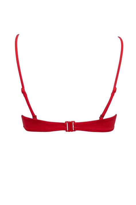 Kırmızı Kadın Fall in Love Regular Fit Bikini Üstü DeFacto