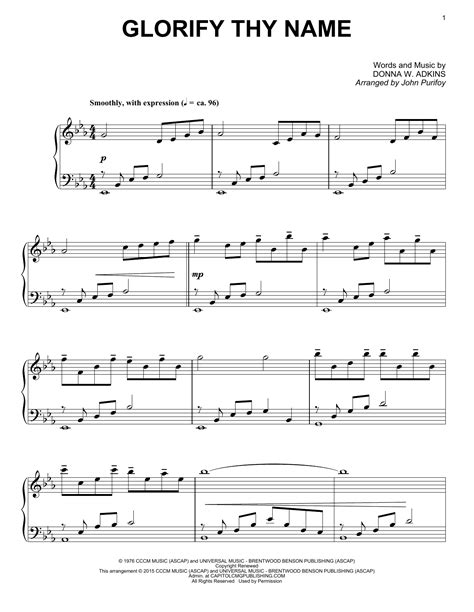 Glorify Thy Name | Sheet Music Direct