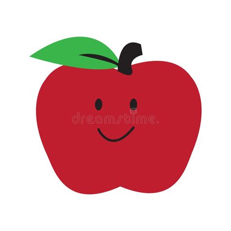 Vector Lindo De Dibujos Animados De Manzanas Rojas Ilustración del