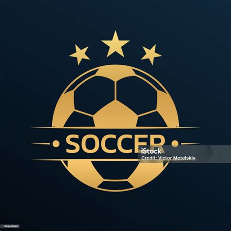 Logo Sepak Bola Klub Sepak Bola Atau Lambang Tim Lencana Desain Ikon Dengan Bola Turnamen