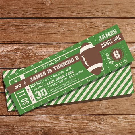 Football Ticket Party Invitation | Printable Football Invite – Sunshine ...