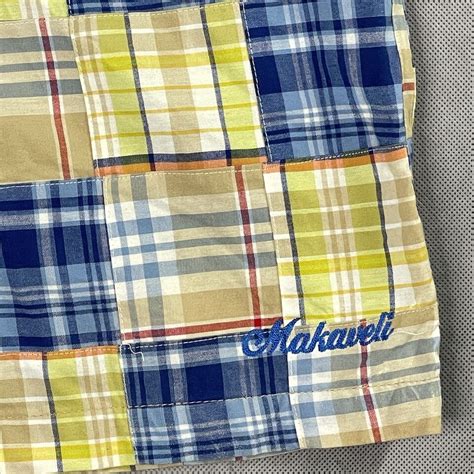 Makaveli Madras Mens W Plaid Bermuda Shorts India Multicolor Cotton