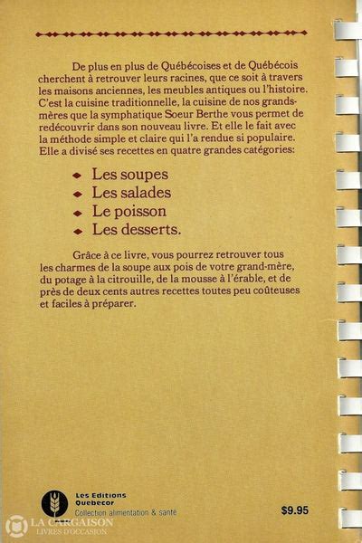 Soeur Berthe Cuisine Traditionnelle De Soeur Berthe Soupes Poisson Librairie La Cargaison