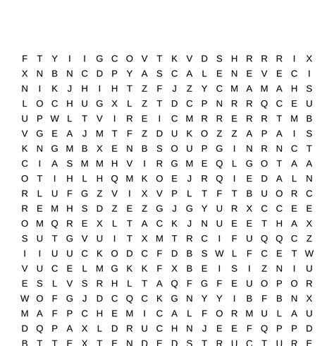 Chemical Reactions Word Search