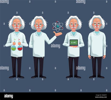 Group Character Scientist Physical Science Vector Illustration Eps 10