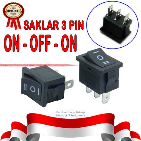 Saklar Mini On Off On Pin Hitam Tombol Switch On Of On Kecil