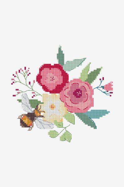 Flowers Cross Stitch Chart Pattern Dmc Rose Cross Stitch Pattern Chart