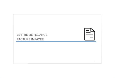 Lettre De Relance Facture Impayée