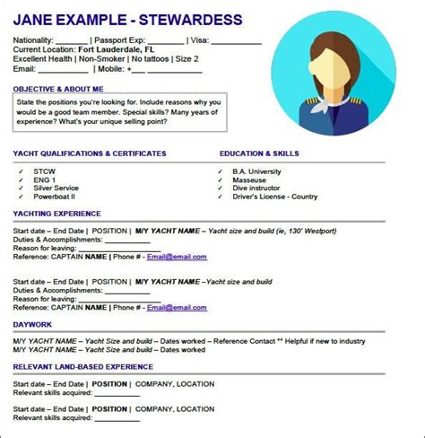 Cv Template Yacht Crew Resume Format Cv Template Effective Resume