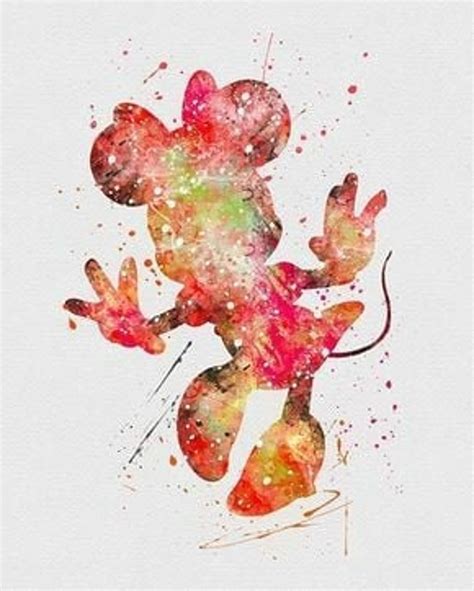 Adorable Png Watercolor Minnie Mouse Instant Digital Download Etsy