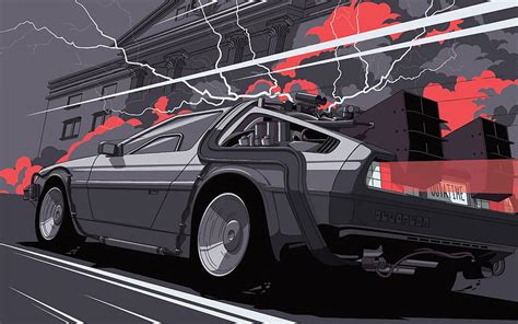 Máquina del tiempo delorean regreso al futuro delorean arte coche