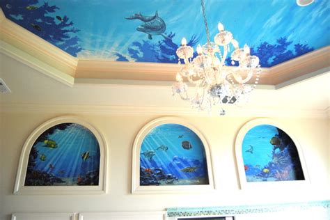 Sea Themed Murals in a Master Bathroom, hand-painted by Tom Taylor of ...