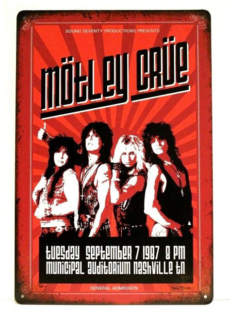 Motley Crue Live in Concert Tin Metal Poster Sign Rustic | Etsy