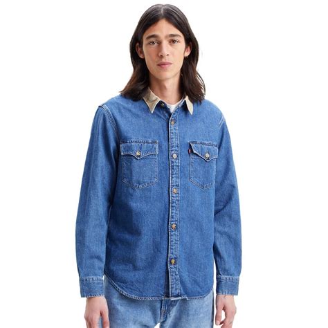 Levi S Men S Relaxed Fit Western Shirt Stonewash