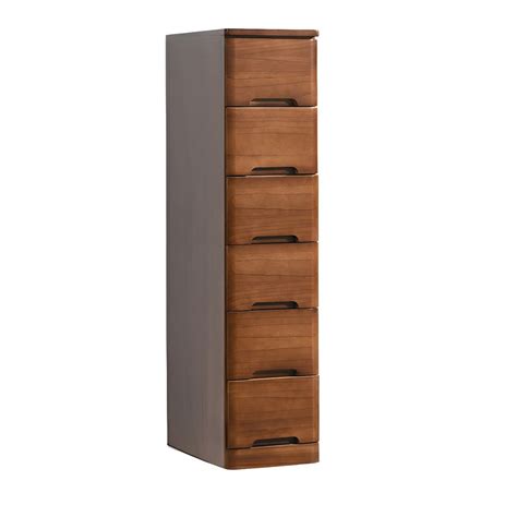 Wooden Scandinavian Lingerie Chest With Drawers For Tall And Narrow Dressing Spaces Natural