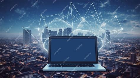 Premium AI Image | A laptop with a screen that says'smart city'on it