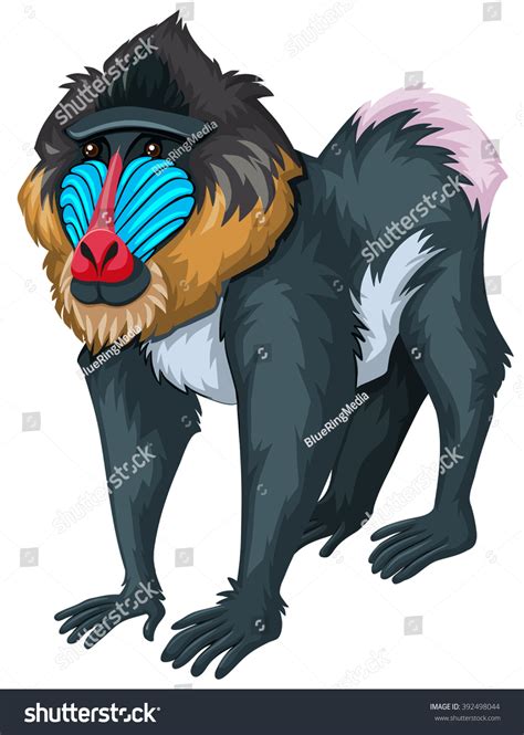 Baboon Happy Face Illustration Stock Vector (Royalty Free) 392498044 ...