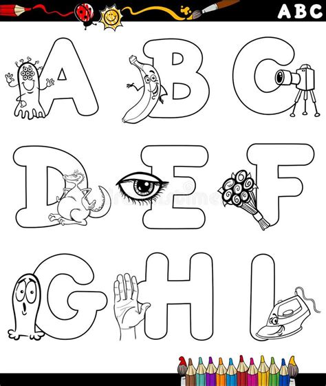 Alphabet Coloring Cartoon