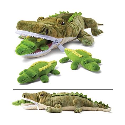 Prextex Set De Peluches Crocodile En Peluche Avec Petits B B S Cr