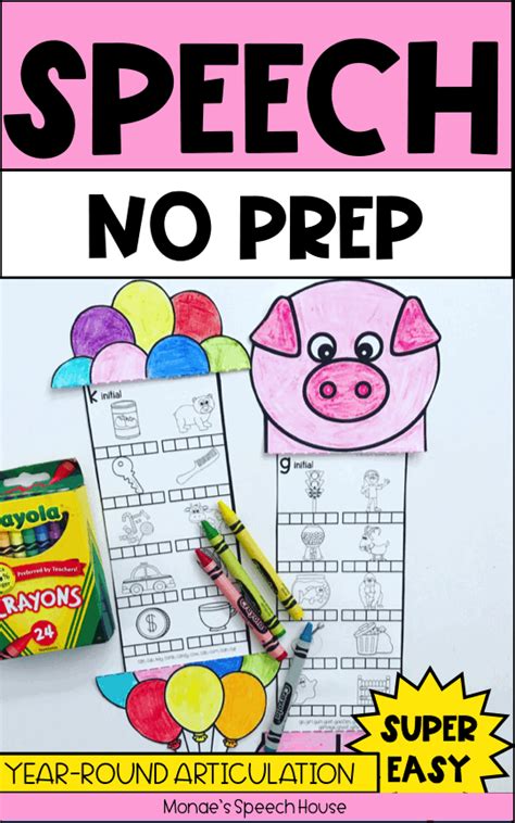 Year Round No Prep Worksheets 70 Themes Speech Articulation Easy Craft