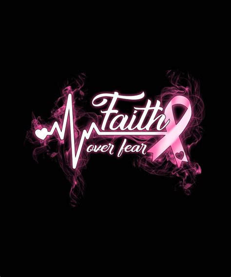 Faith Over Fear Breast Cancer Ribbon Smokey Heart Beat File Etsy