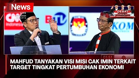 Tanggapi Pertanyaan Mahfud Md Cak Imin Buat Target Pertumbuhan