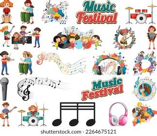 Kids Musical Instruments Music Symbols Set Stock Vector (Royalty Free) 2264675121 | Shutterstock