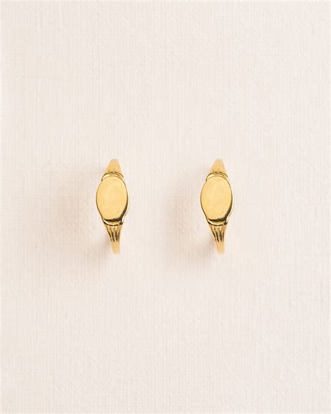 Signet Ring Inspired Hoop Earrings