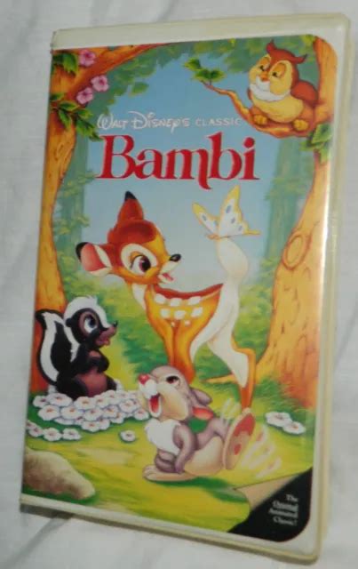 RARE WALT DISNEY CLASSIC Bambi VHS édition diamant noir avec étui à