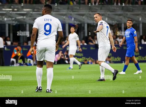 Andriy Shevchenko In Action During The Integration Heroes Match In