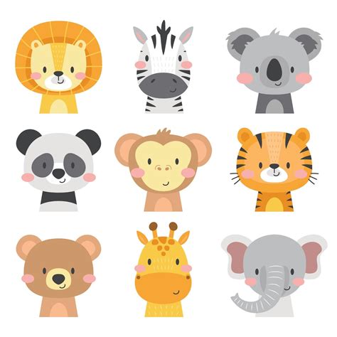 Lindo Conjunto De Iconos De Animales 2382021 Vector En Vecteezy