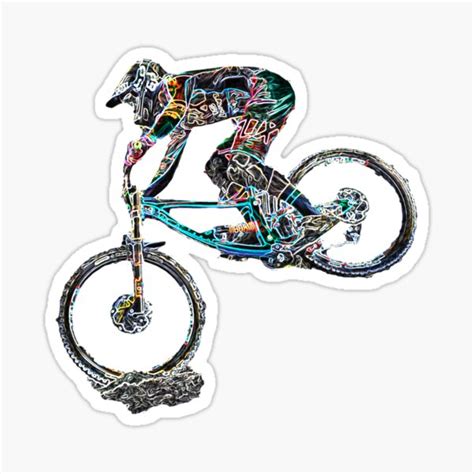 Downhill Mountain Biking Sticker For Sale By Ricobarinas Redbubble