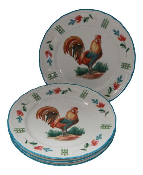 Red Rooster By Noritake Epoch Dinner Plates Set Of 4 Chairish