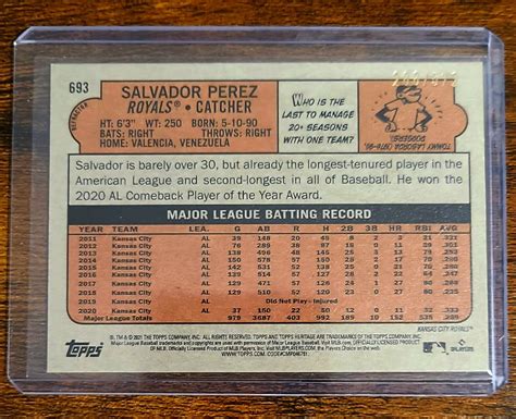 Topps Heritage High Number Chrome Refractor Salvador Perez