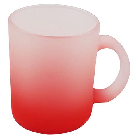 Caneca de Vidro para Sublimação Fosco Degradê Vermelha 325ml Império