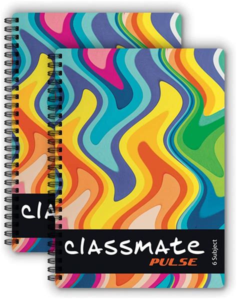 Pulse Classmate Soft Cover 6 Subject Spiral Binding Notebook Unruled