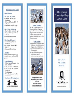 Fillable Online Onondaga Lacrosse Camp Fax Email Print PdfFiller