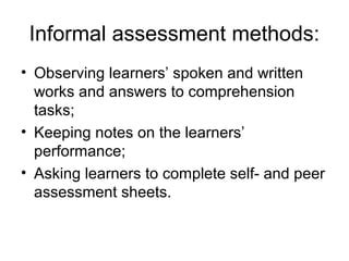assessment types  tasks