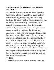 Bio V Wk The Smooth Muscle Lab Report Docx Lab Reporting