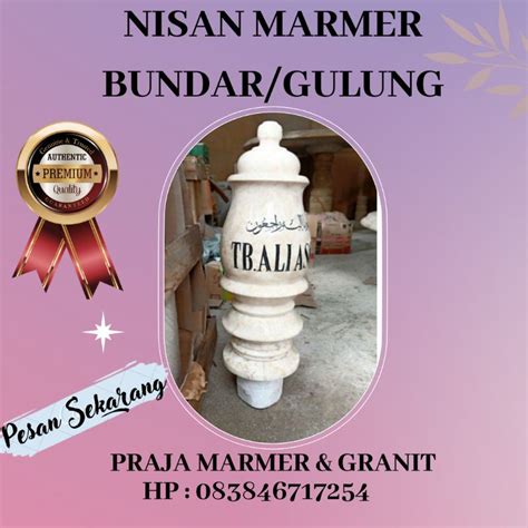 Jual Nisan Marmer Model Bundar Nisan Marmer Gulung Maesan Marmer Unik