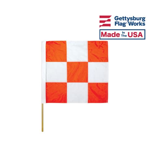 Orange & White Checked Airport Flags | Gettysburg Flag Works