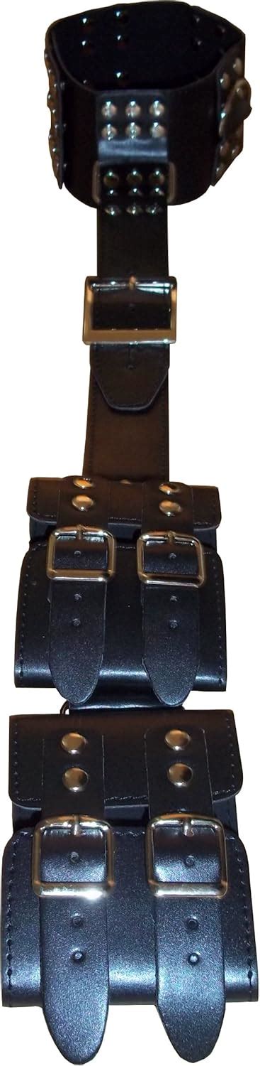 Bondage Set Leder Halsband Handfesseln Rücken Hand Sex Fesseln Version 2 Handfesseln in schwarz