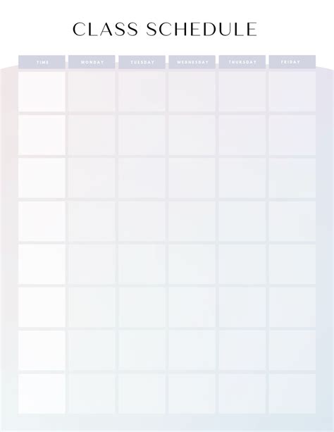 Modern Class Schedule Customizable Template Shutterstock