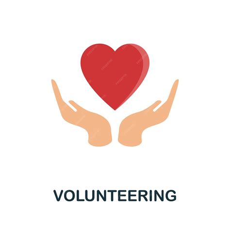 Icono plano de voluntariado Icono de voluntariado simple lleno de color