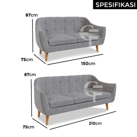 Promo Sofa Retro Scandinavian Dudukan Seater Pink Monza Series