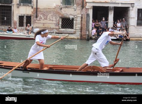 Historical Regatta In Venice Regata Storica Di Venezia Stock Photo