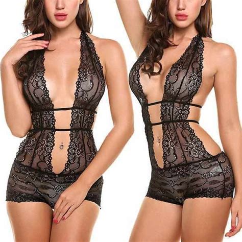 Sensual Black Lace Teddy Womens Intimates Edgy Couture